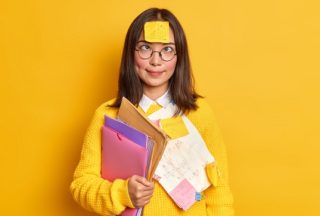 Woman with paperwork