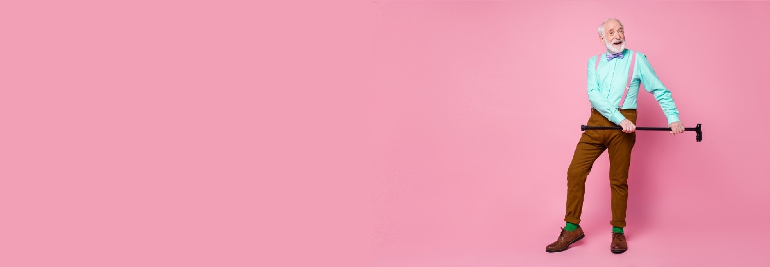 Old Man With Walking Stick