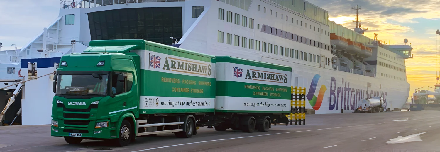 Removals truck and ferry