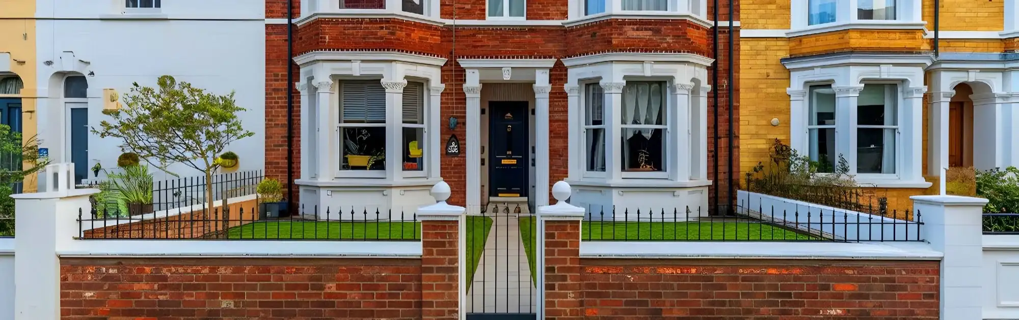 Red brick terraced house Exterior